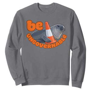 Neil The Seal Be Ungovernable Sweatshirt Funny Tasmania Elephant Seal Road TS11 Charcoal Print Your Wear