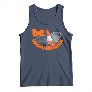 Neil The Seal Be Ungovernable Tank Top Funny Tasmania Elephant Seal Road TS11 Navy Print Your Wear