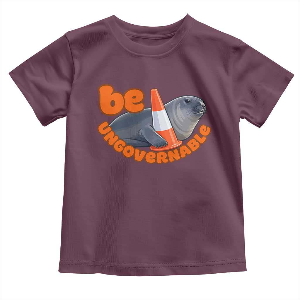 Neil The Seal Be Ungovernable Toddler T Shirt Funny Tasmania Elephant Seal Road TS11 Maroon Print Your Wear