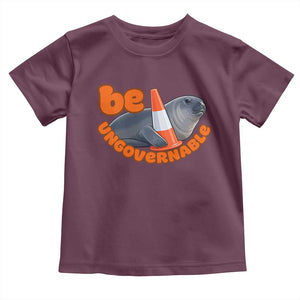 Neil The Seal Be Ungovernable Toddler T Shirt Funny Tasmania Elephant Seal Road TS11 Maroon Print Your Wear