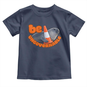 Neil The Seal Be Ungovernable Toddler T Shirt Funny Tasmania Elephant Seal Road TS11 Navy Print Your Wear