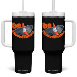 Neil The Seal Be Ungovernable Tumbler With Handle Funny Tasmania Elephant Seal Road TS11 One Size: 40 oz Black Print Your Wear