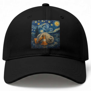 Funny Neil The Seal Starry Night Baseball Cap Van Gogh Art for Tasmania Seal Lovers TS11 Print Your Wear