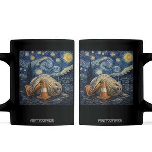 Funny Neil The Seal Starry Night Coffee Mug Van Gogh Art for Tasmania Seal Lovers TS11 Black Print Your Wear