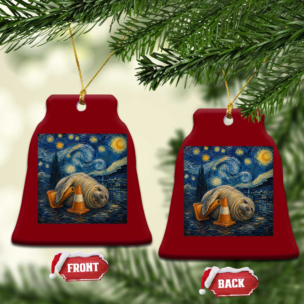 Funny Neil The Seal Starry Night Ceramic Ornament Van Gogh Art for Tasmania Seal Lovers TS11 Print Your Wear