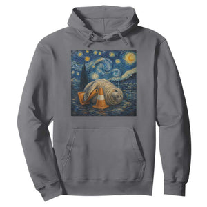 Funny Neil The Seal Starry Night Hoodie Van Gogh Art for Tasmania Seal Lovers TS11 Charcoal Print Your Wear