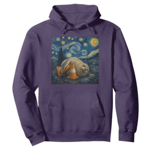 Funny Neil The Seal Starry Night Hoodie Van Gogh Art for Tasmania Seal Lovers TS11 Purple Print Your Wear