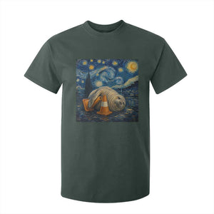 Funny Neil The Seal Starry Night T Shirt For Kid Van Gogh Art for Tasmania Seal Lovers TS11 Dark Forest Green Print Your Wear