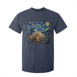 Funny Neil The Seal Starry Night T Shirt For Kid Van Gogh Art for Tasmania Seal Lovers TS11 Navy Print Your Wear