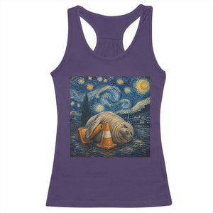 Funny Neil The Seal Starry Night Racerback Tank Top Van Gogh Art for Tasmania Seal Lovers TS11 Purple Print Your Wear