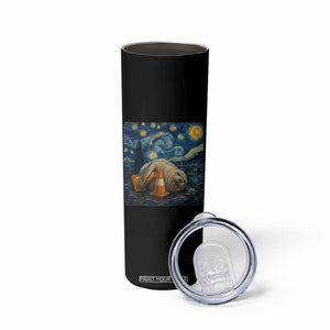 Funny Neil The Seal Starry Night Skinny Tumbler Van Gogh Art for Tasmania Seal Lovers TS11 Print Your Wear