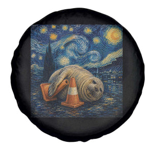 Funny Neil The Seal Starry Night Spare Tire Cover Van Gogh Art for Tasmania Seal Lovers TS11 Print Your Wear