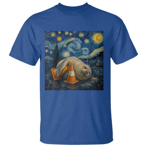 Funny Neil The Seal Starry Night T Shirt Van Gogh Art for Tasmania Seal Lovers TS11 Royal Blue Print Your Wear