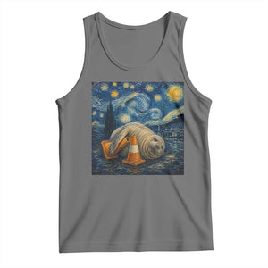 Funny Neil The Seal Starry Night Tank Top Van Gogh Art for Tasmania Seal Lovers TS11 Black Heather Print Your Wear