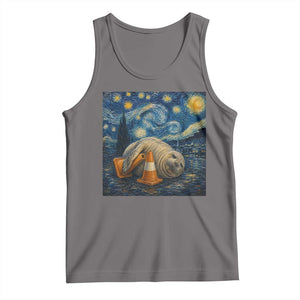 Funny Neil The Seal Starry Night Tank Top Van Gogh Art for Tasmania Seal Lovers TS11 Deep Heather Print Your Wear