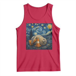 Funny Neil The Seal Starry Night Tank Top Van Gogh Art for Tasmania Seal Lovers TS11 Red Print Your Wear
