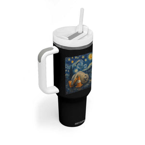 Funny Neil The Seal Starry Night Tumbler With Handle Van Gogh Art for Tasmania Seal Lovers TS11 Print Your Wear