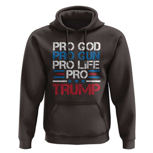 Trump Supporters Hoodie Pro God Pro Gun Pro Life Pro Trump Election Star TS11 Dark Chocolate Print Your Wear