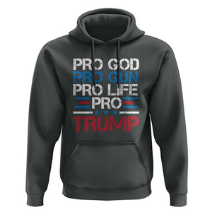 Trump Supporters Hoodie Pro God Pro Gun Pro Life Pro Trump Election Star TS11 Dark Heather Print Your Wear