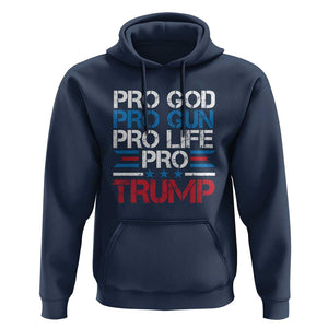 Trump Supporters Hoodie Pro God Pro Gun Pro Life Pro Trump Election Star TS11 Navy Print Your Wear