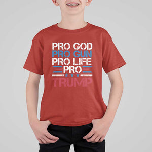 Trump Supporters T Shirt For Kid Pro God Pro Gun Pro Life Pro Trump Election Star TS11 Red Print Your Wear