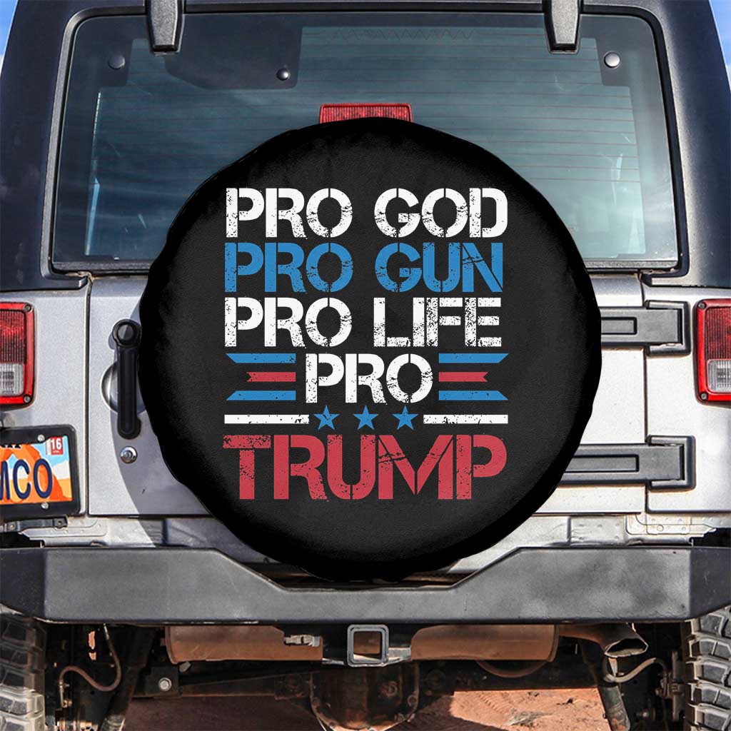 Trump Supporters Spare Tire Cover Pro God Pro Gun Pro Life Pro Trump Election Star TS11 No hole Black Print Your Wear