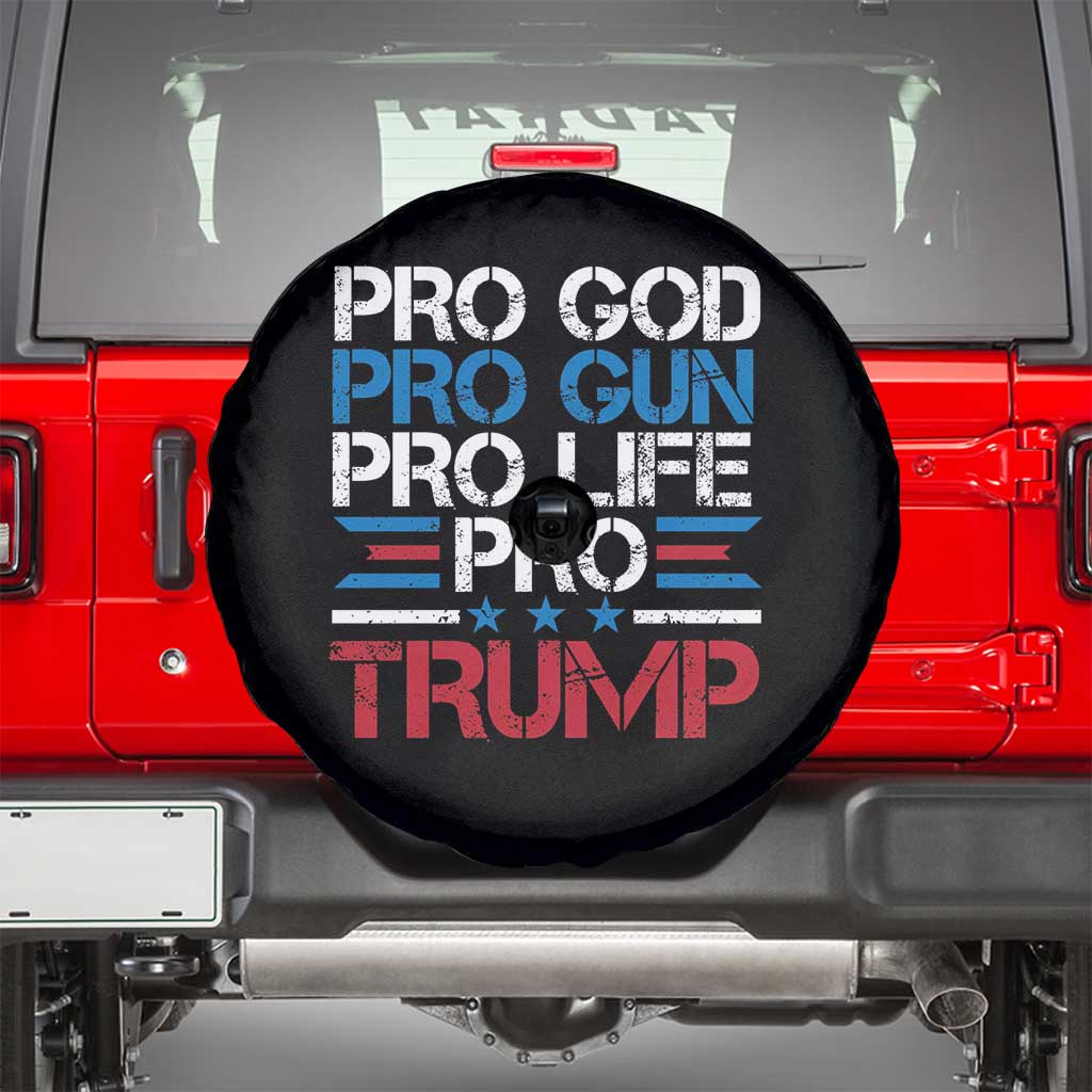 Trump Supporters Spare Tire Cover Pro God Pro Gun Pro Life Pro Trump Election Star TS11 Black Print Your Wear