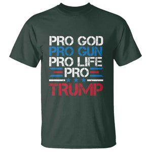 Trump Supporters T Shirt Pro God Pro Gun Pro Life Pro Trump Election Star TS11 Dark Forest Green Print Your Wear