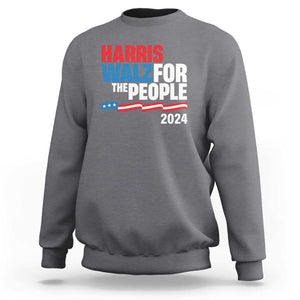 Harris Walz For The People Sweatshirt Presidential Election 2024 American Flag TS11 Charcoal Print Your Wear