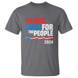 Harris Walz For The People T Shirt Presidential Election 2024 American Flag TS11 Charcoal Print Your Wear