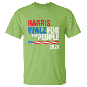 Harris Walz For The People T Shirt Presidential Election 2024 American Flag TS11 Lime Print Your Wear