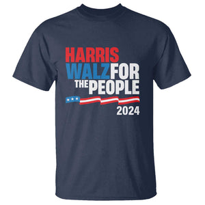 Harris Walz For The People T Shirt Presidential Election 2024 American Flag TS11 Navy Print Your Wear