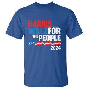 Harris Walz For The People T Shirt Presidential Election 2024 American Flag TS11 Royal Blue Print Your Wear