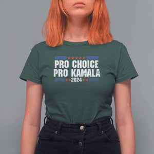 Pro Choice Pro Kamala 2024 T Shirt For Women Vintage Feminist Women's Rights Stars TS11 Dark Forest Green Print Your Wear