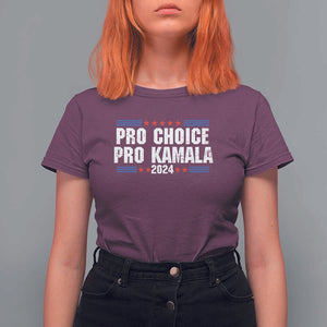 Pro Choice Pro Kamala 2024 T Shirt For Women Vintage Feminist Women's Rights Stars TS11 Maroon Print Your Wear