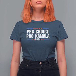 Pro Choice Pro Kamala 2024 T Shirt For Women Vintage Feminist Women's Rights Stars TS11 Navy Print Your Wear