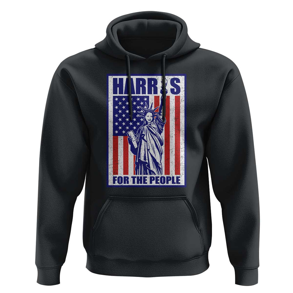 Kamala 2024 Hoodie Harris For The People Liberty American Flag TS11 Black Print Your Wear