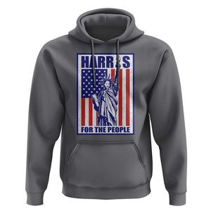 Kamala 2024 Hoodie Harris For The People Liberty American Flag TS11 Charcoal Print Your Wear