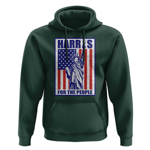 Kamala 2024 Hoodie Harris For The People Liberty American Flag TS11 Dark Forest Green Print Your Wear
