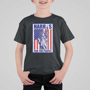 Kamala 2024 T Shirt For Kid Harris For The People Liberty American Flag TS11 Black Print Your Wear
