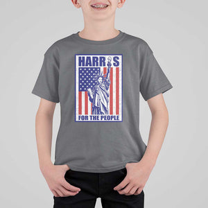 Kamala 2024 T Shirt For Kid Harris For The People Liberty American Flag TS11 Charcoal Print Your Wear
