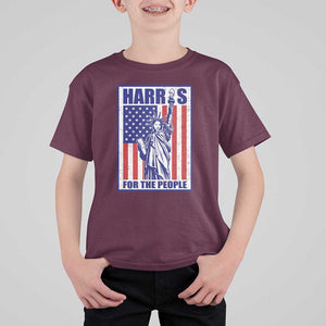 Kamala 2024 T Shirt For Kid Harris For The People Liberty American Flag TS11 Maroon Print Your Wear