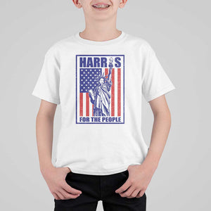 Kamala 2024 T Shirt For Kid Harris For The People Liberty American Flag TS11 White Print Your Wear