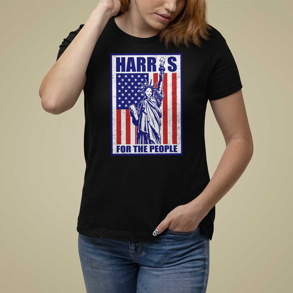 Kamala 2024 T Shirt For Women Harris For The People Liberty American Flag TS11 Black Print Your Wear