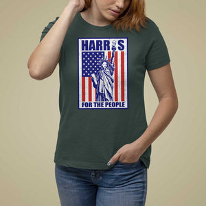 Kamala 2024 T Shirt For Women Harris For The People Liberty American Flag TS11 Dark Forest Green Print Your Wear