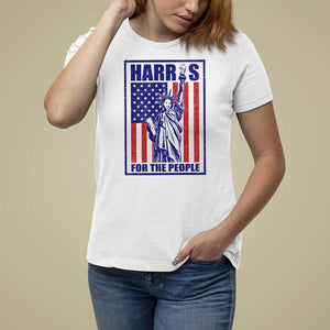 Kamala 2024 T Shirt For Women Harris For The People Liberty American Flag TS11 White Print Your Wear