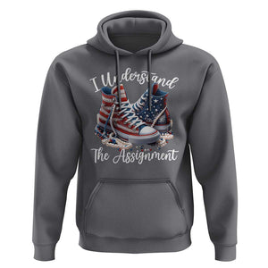 Harris Supporter 2024 Hoodie I Understand The Assignment USA Chucks Pearls TS11 Charcoal Print Your Wear