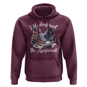 Harris Supporter 2024 Hoodie I Understand The Assignment USA Chucks Pearls TS11 Maroon Print Your Wear