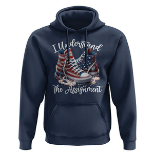 Harris Supporter 2024 Hoodie I Understand The Assignment USA Chucks Pearls TS11 Navy Print Your Wear
