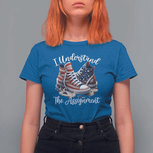Harris Supporter 2024 T Shirt For Women I Understand The Assignment USA Chucks Pearls TS11 Royal Blue Print Your Wear